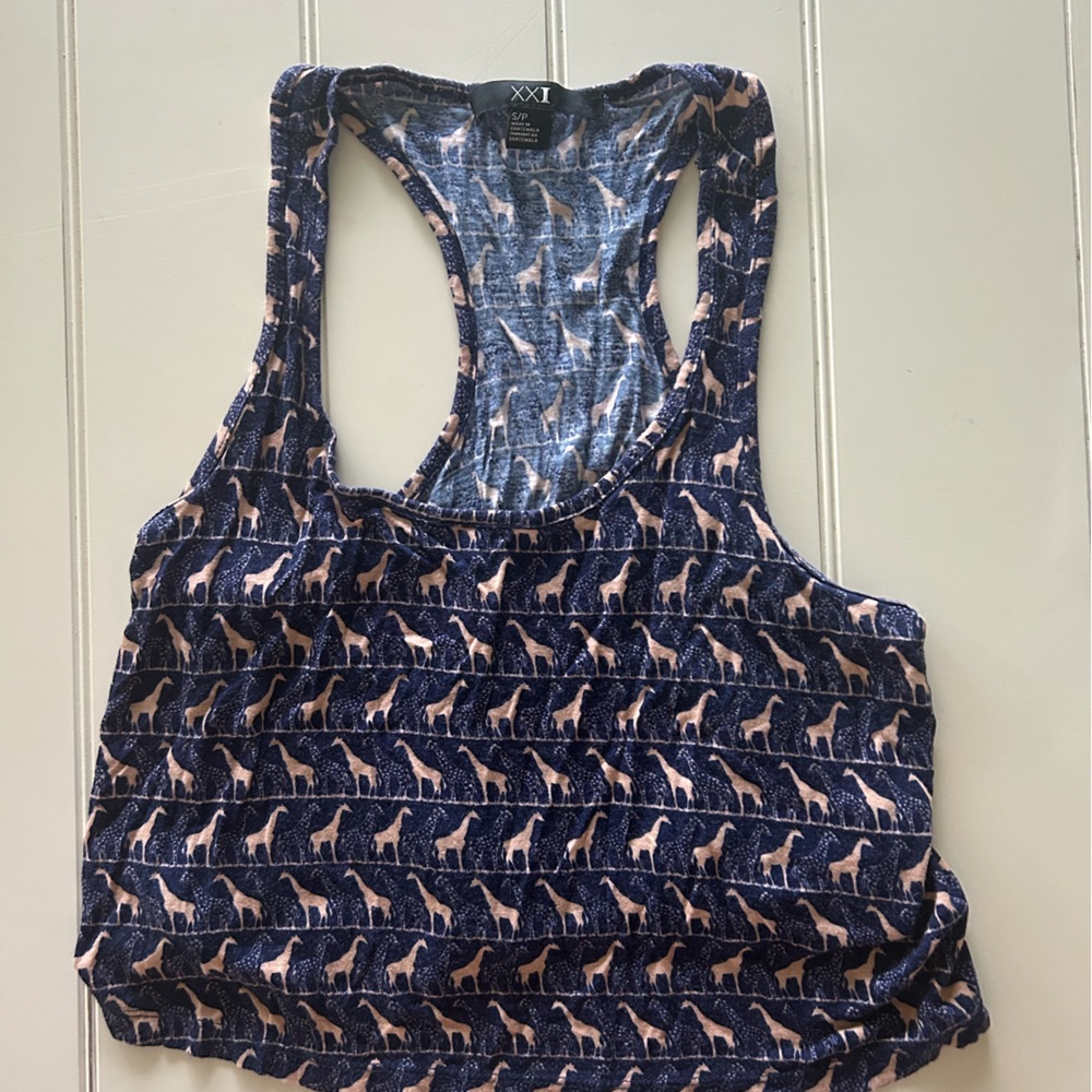 Stylish Blue Animal Print Crop Top